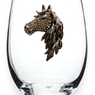 Gold and Brown Horse Head Stemless