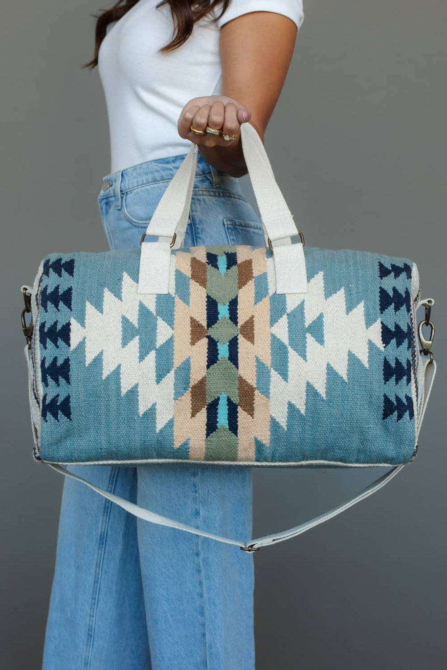 Lt. Blue Western Duffel Bag