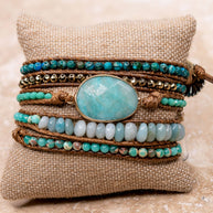 Kelly Wrap Bracelet: Jasper/Brown