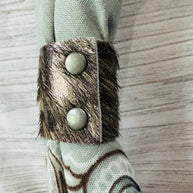 Mixed Metallic Cowhide Bandana Slides