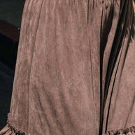 Faux Suede Tiered Maxi Skirt