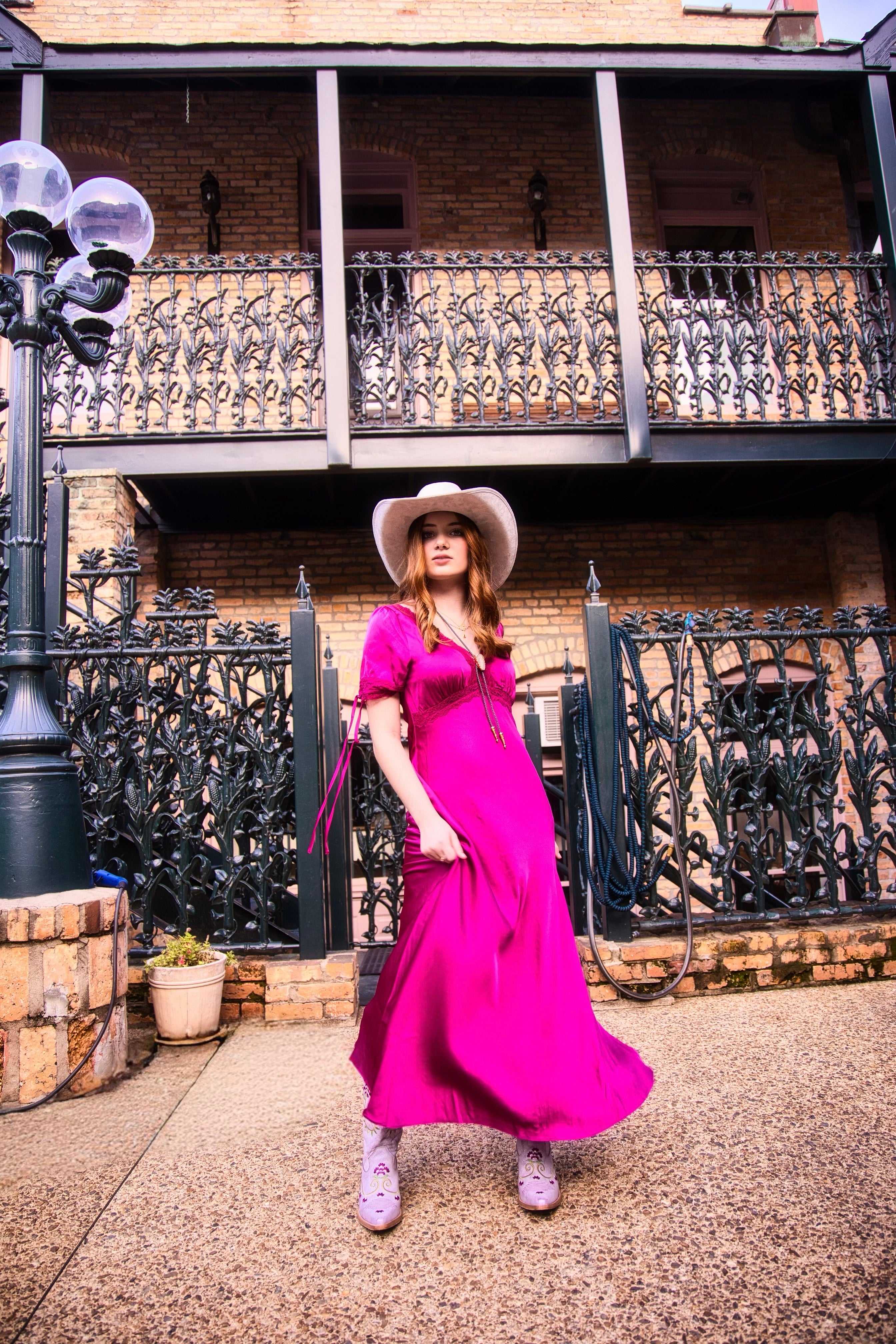 Satin Lace Midi Dress