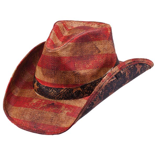 Patriot Straw Western Drifter Cowboy Hat