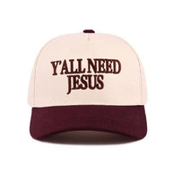 Y'all Need Jesus Two Tone Canvas Cotton Cap