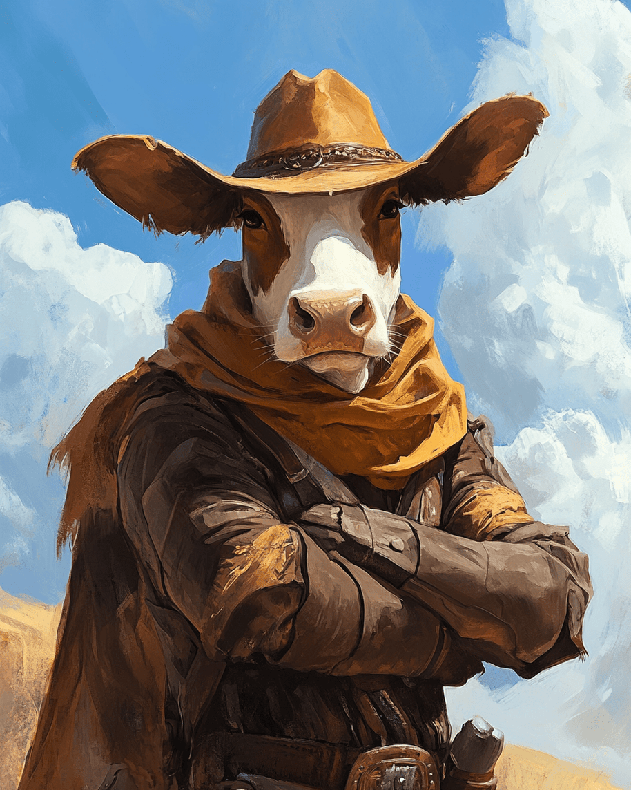 Cow Cowhand Art Print