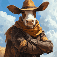 Cow Cowhand Art Print