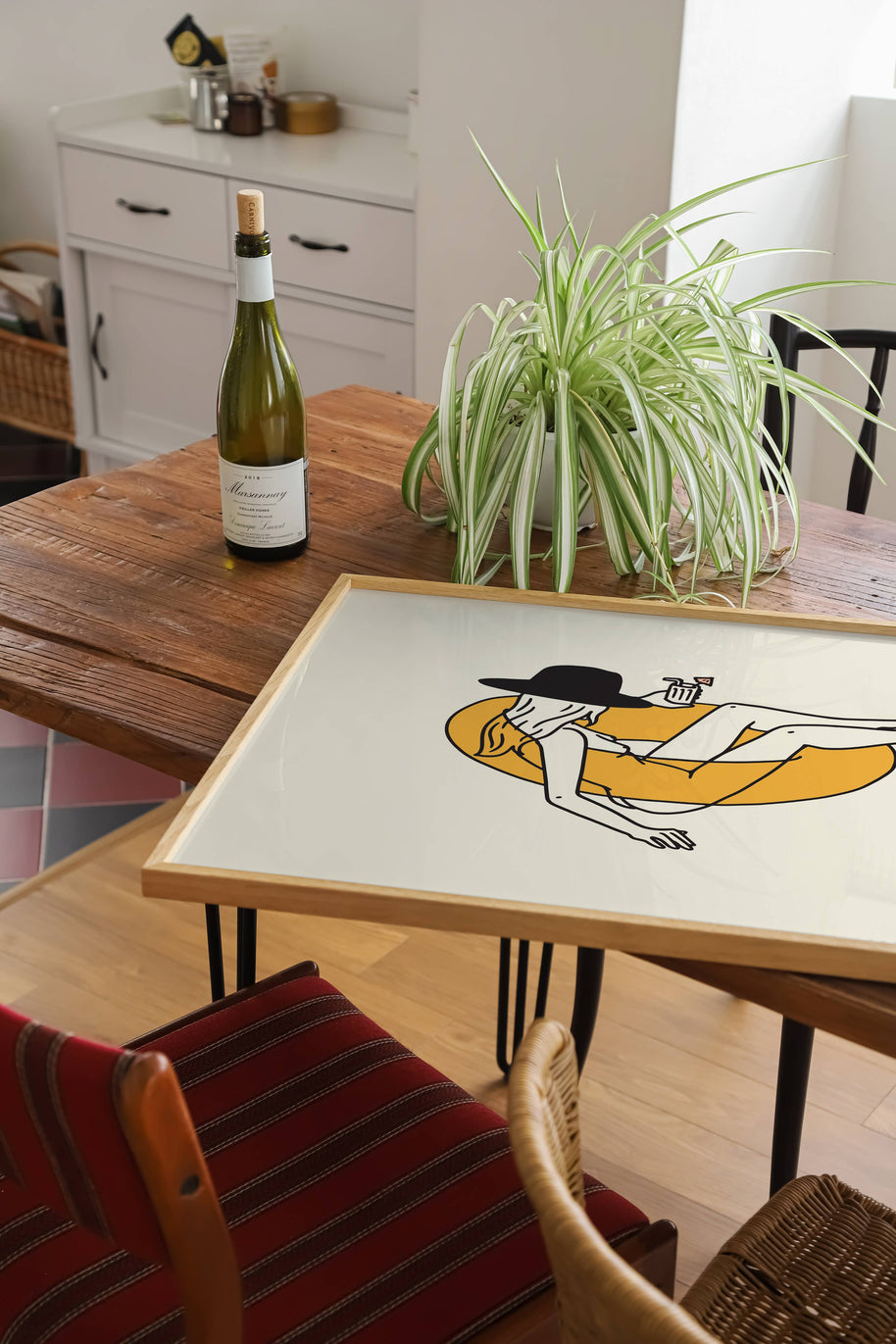 Float Cowgirl Minimal Western Art Print