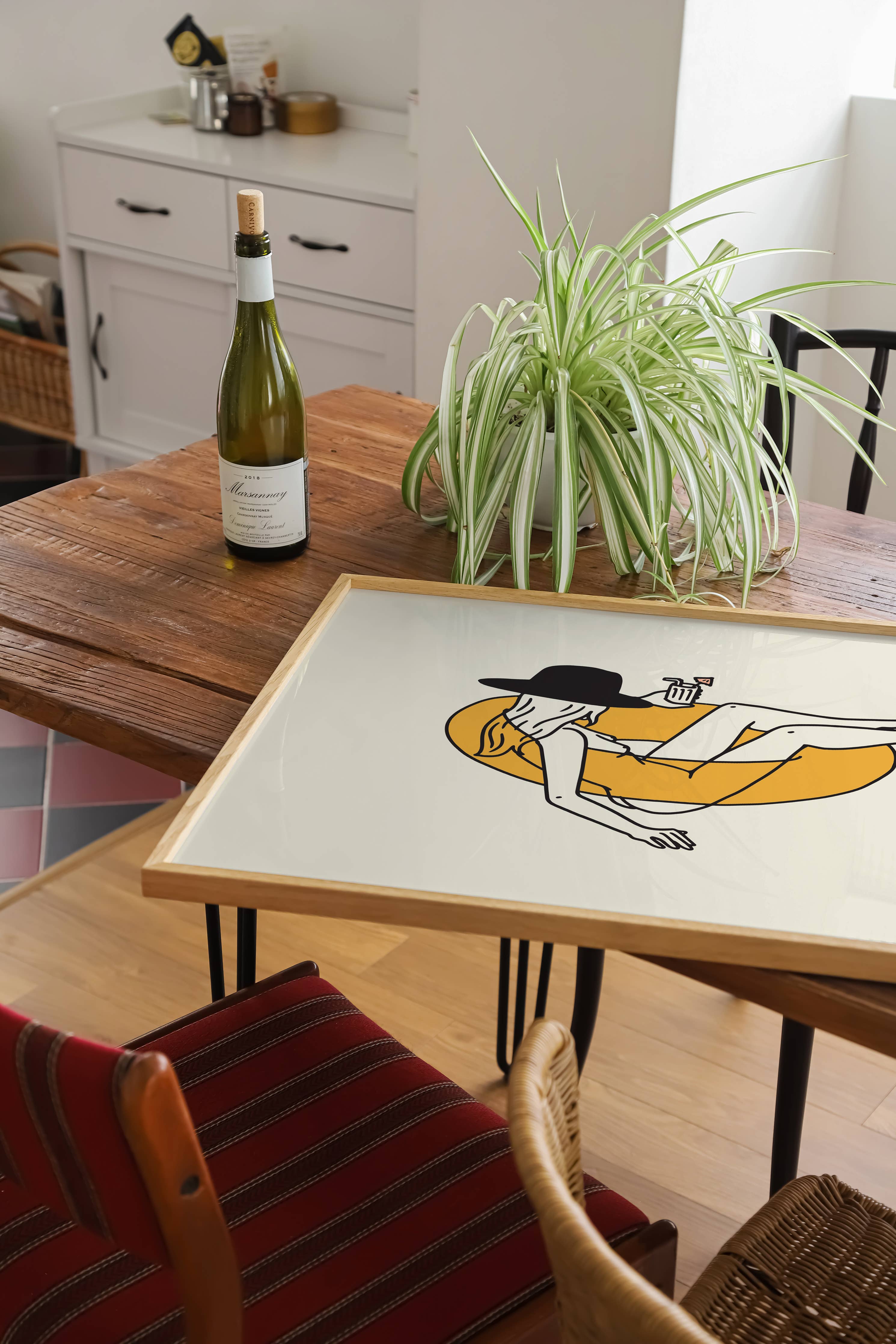 Float Cowgirl Minimal Western Art Print