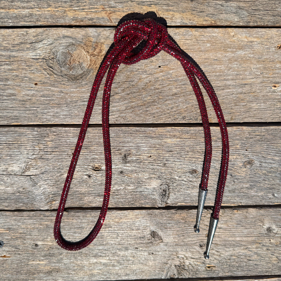 Ruby Rhinestone Bolo, Western Slide