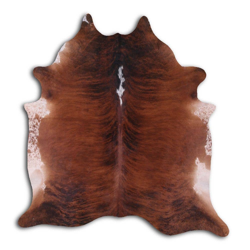 Mocha Brindle Jumbo Cowhide Size 7-8 ft big