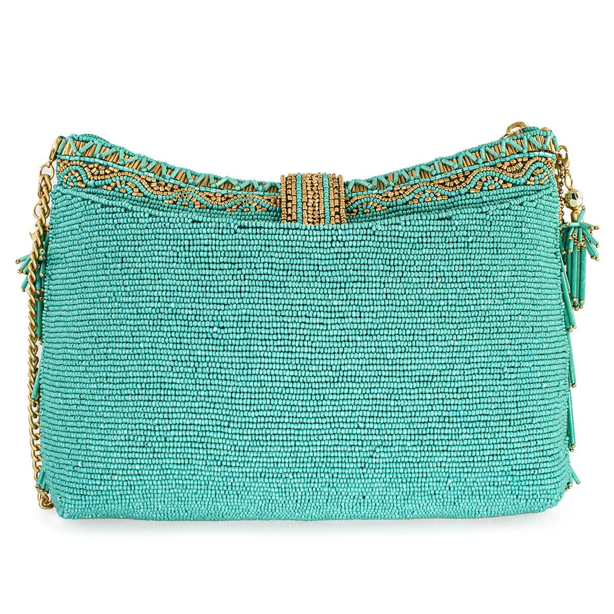 Turquoise Fringe Beaded Crossbody