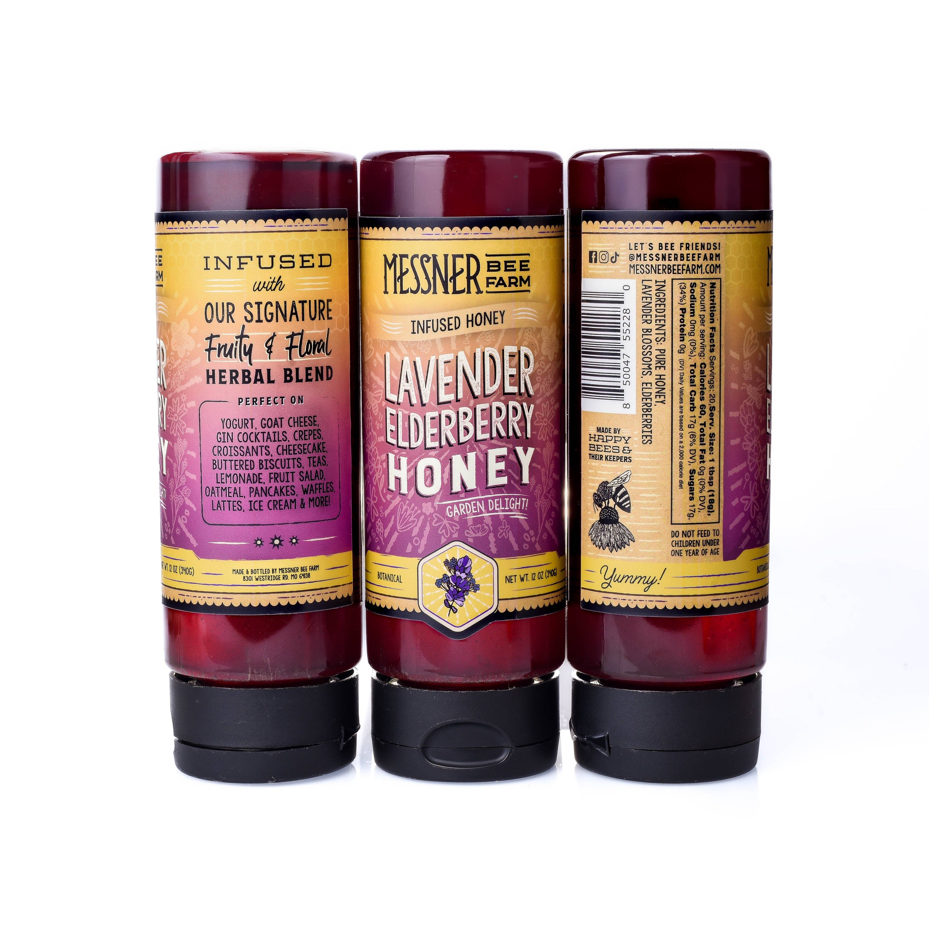 Lavender Elderberry Infused Honey,  12oz