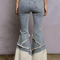Vintage Washed Ruffle Jeans