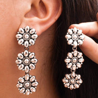 Sterling Flower Trio Earrings | By KKB