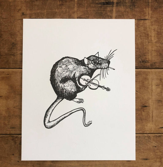 8" x 10" Fiddle Rat Print