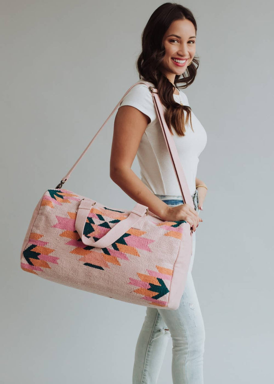 Pink Aztec Duffel Bag