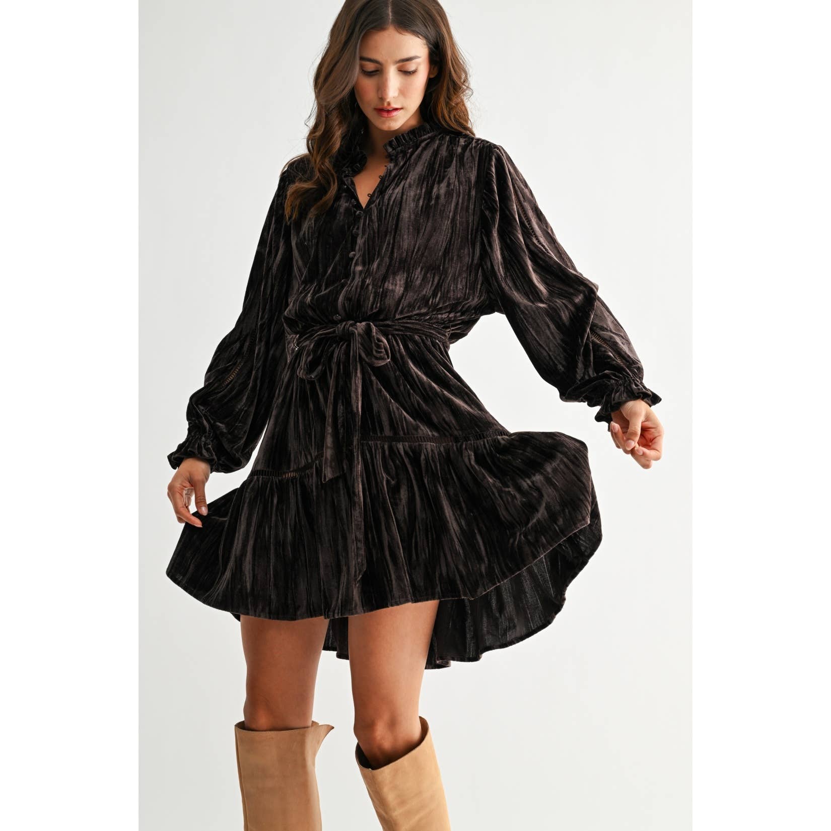Velvet Long Sleeve Dress