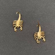 18k Gold Plated Stainless Steel Scorpion Stud Earrings - FGS