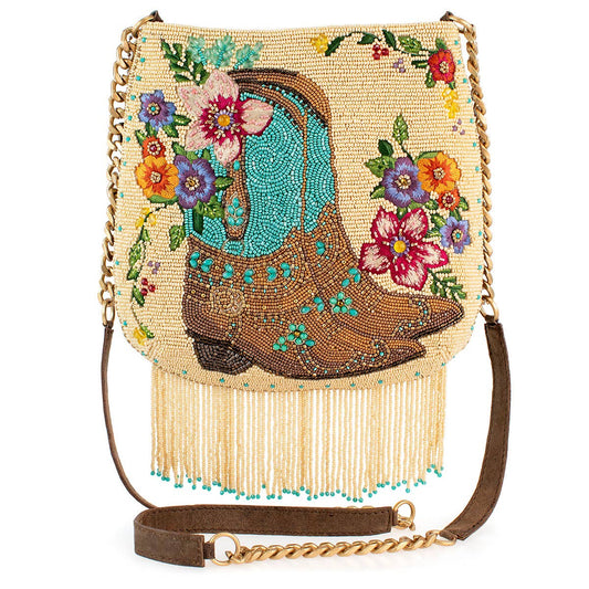 Line Dance Crossbody Beaded Handbag