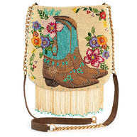 Hand-Beaded Cowboy Boots Crossbody