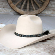 Horsehair Blue Braided Tassel Hat Band - Frost