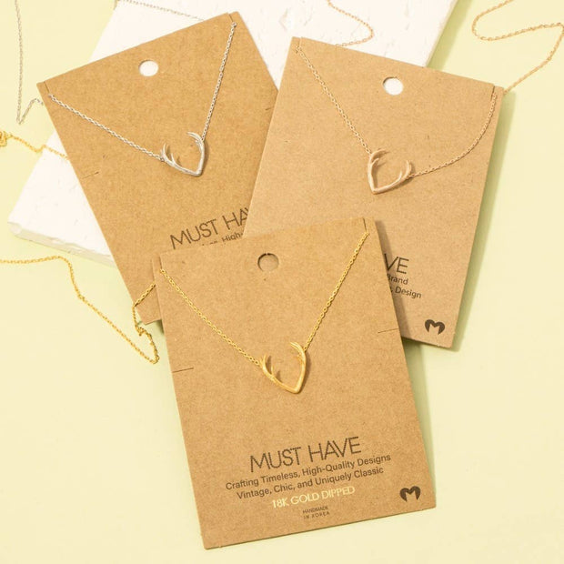 Antler Pendant Necklace