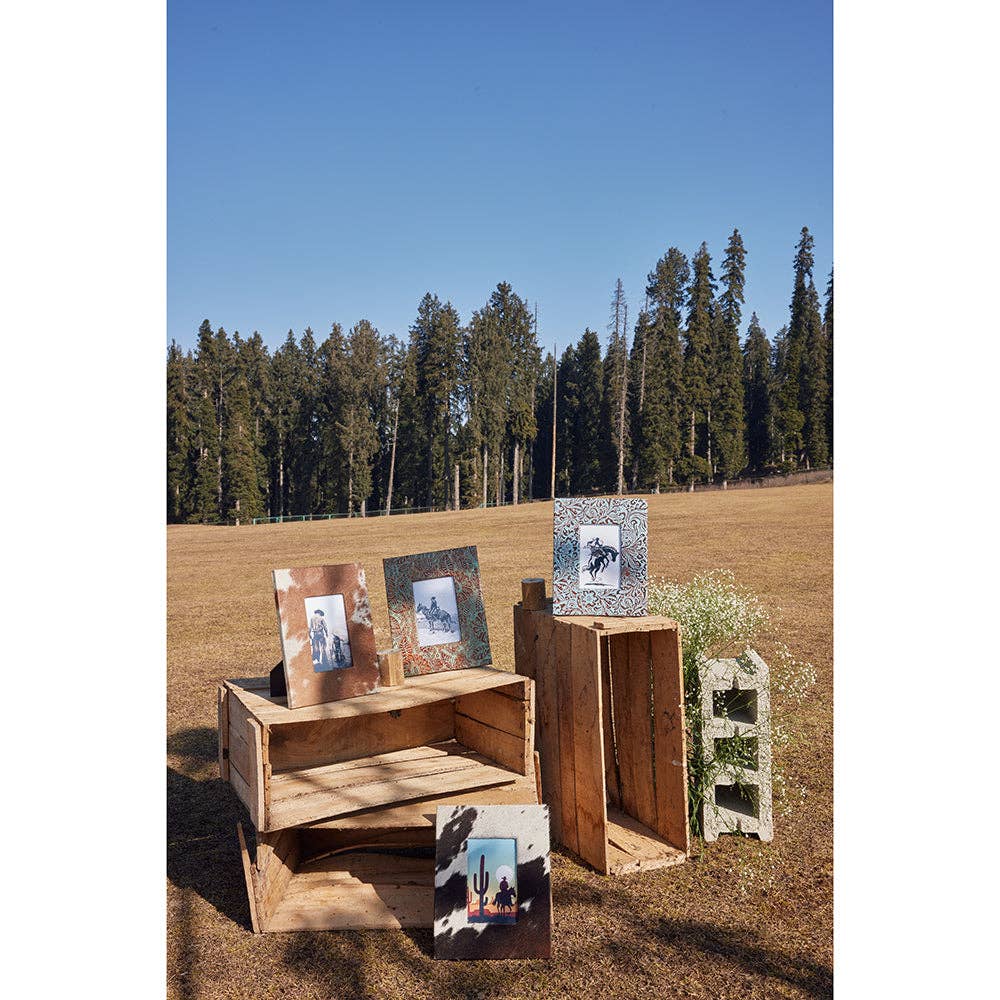 Cactos Cowhide Photo Frame
