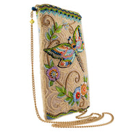 Soaring Spirit Beaded Dragonfly and Floral Crossbody Bag