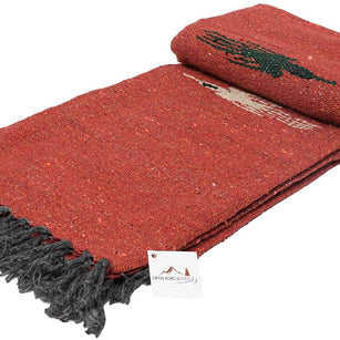 Rust Red Baja Thunderbird Mexican Blanket