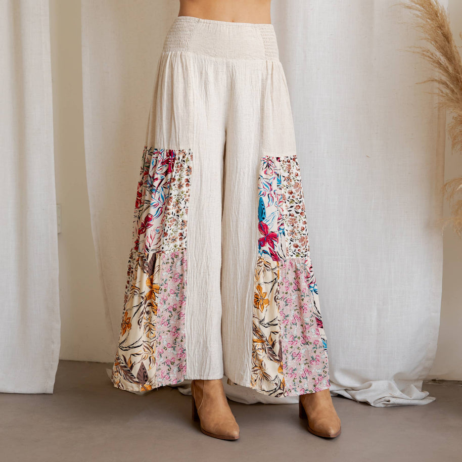 Boho High-Waisted Wide Leg Pants