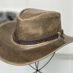 Banjo  Leather Cowboy Western Hat