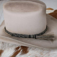 Horsehair Braided Single Tassel Hat Band - Pepper