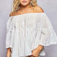 Off Shoulder Bell Sleeve Blouse