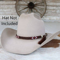 Genuine Horsehair 5 Strand Braided Hat Band with Double Tassel - Red Roan