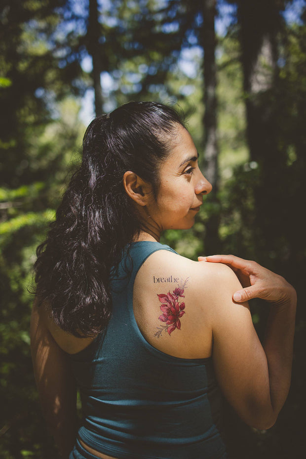 Tiny Intentions Breathe Lotus Tattoo
