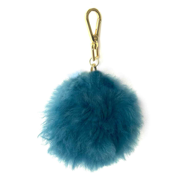 Alpaca Keychain Pom Poms | 6" | Teal