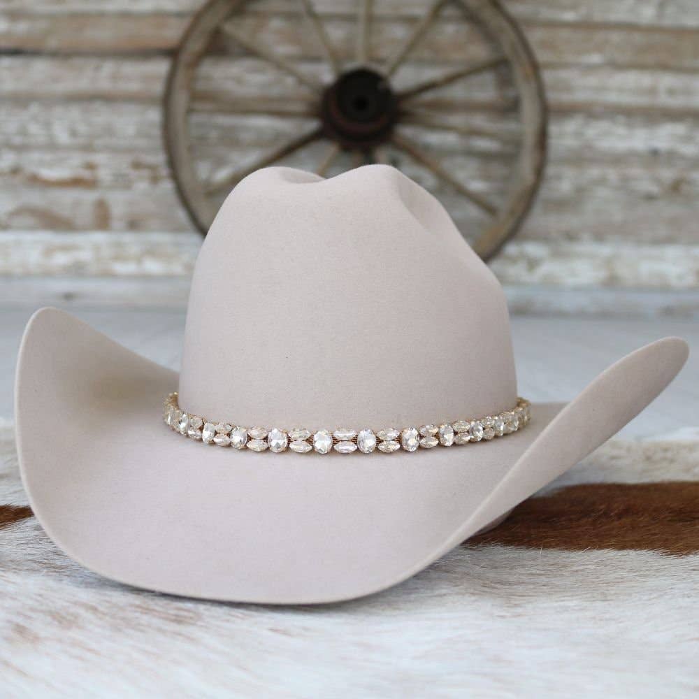 Gold Rhinestone Bling Hat Band - The Kate