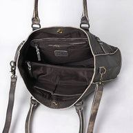 Genuine Leather Tote with Fringe