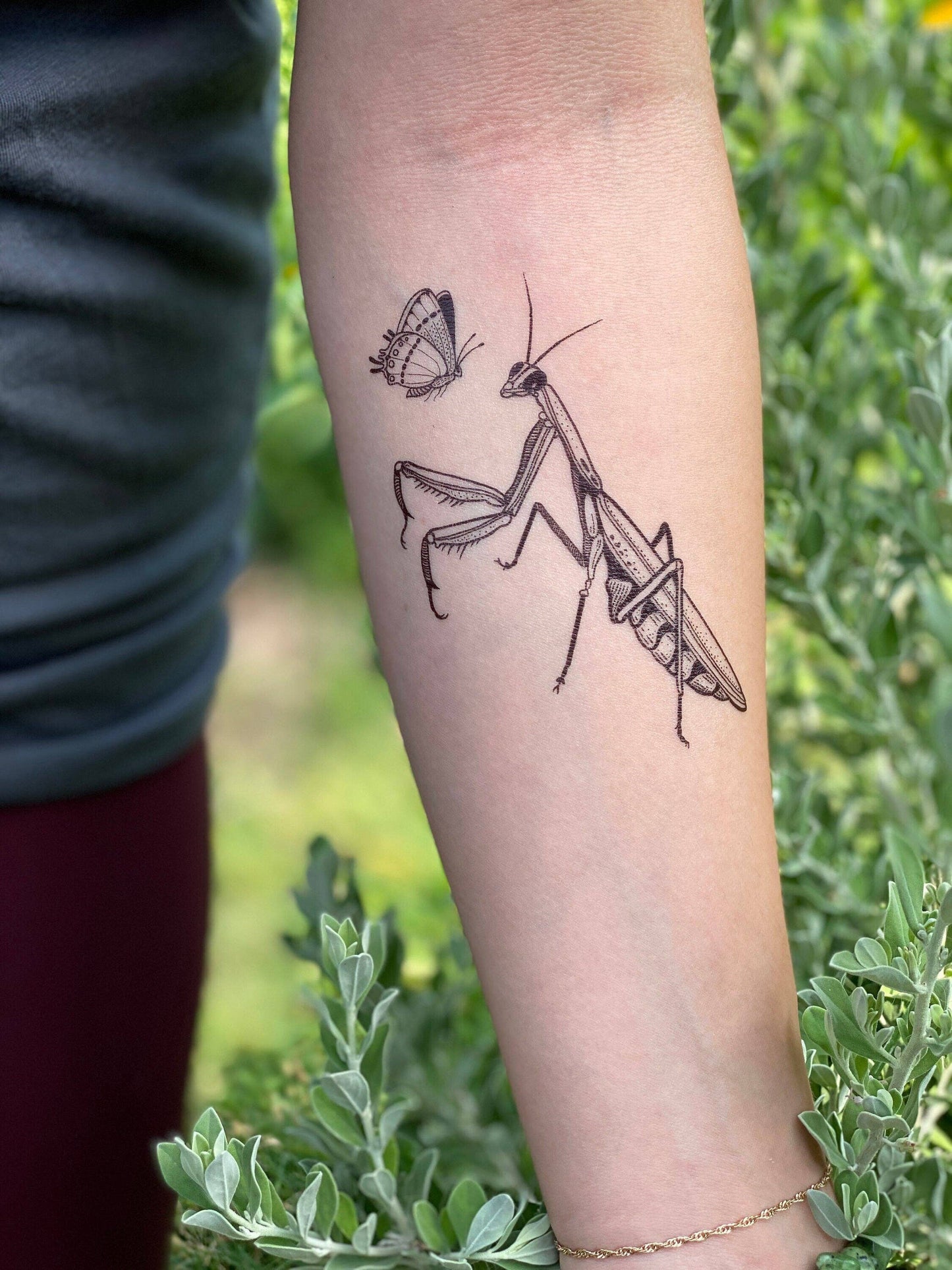 Praying Mantis Temporary Tattoo