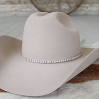 Tennis Chain Rhinestone Rhodium Hat Band - The Jolene