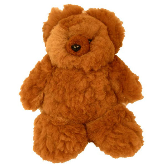 Alpaca Fur Teddy Bear Tan Champagne 12" Natural Plush Peru