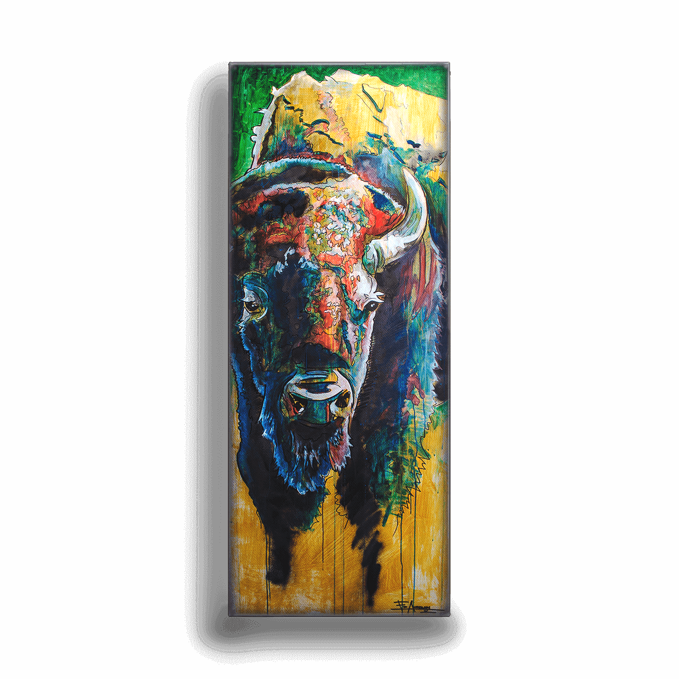 Bison Vertical Metal Box Art