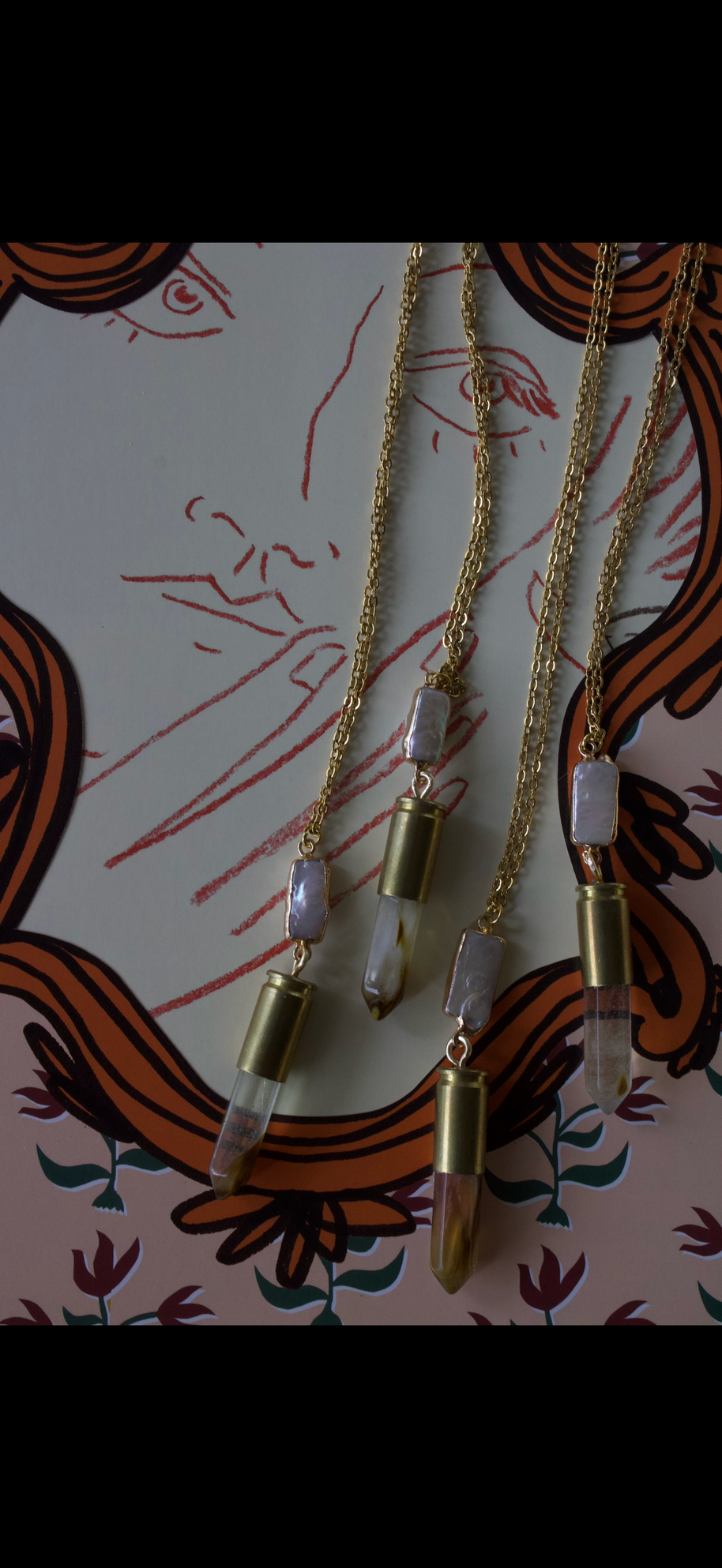 Crystal shell casing necklace - as seen on Lainey Wilson 
