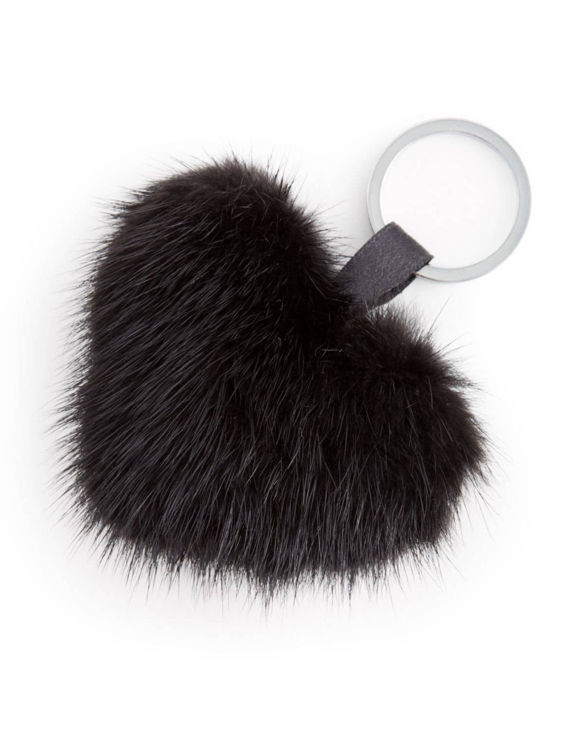 Alpaca Love Heart Shaped Fur Keychain