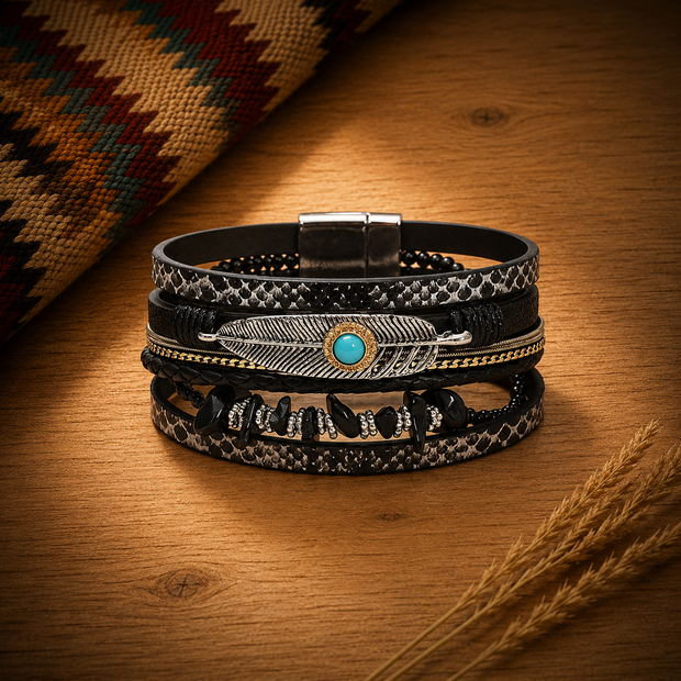 Onyx Boho Wrap Bracelet
