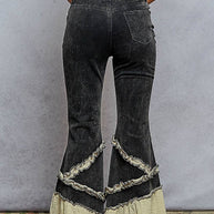 Vintage Washed Ruffle Jeans