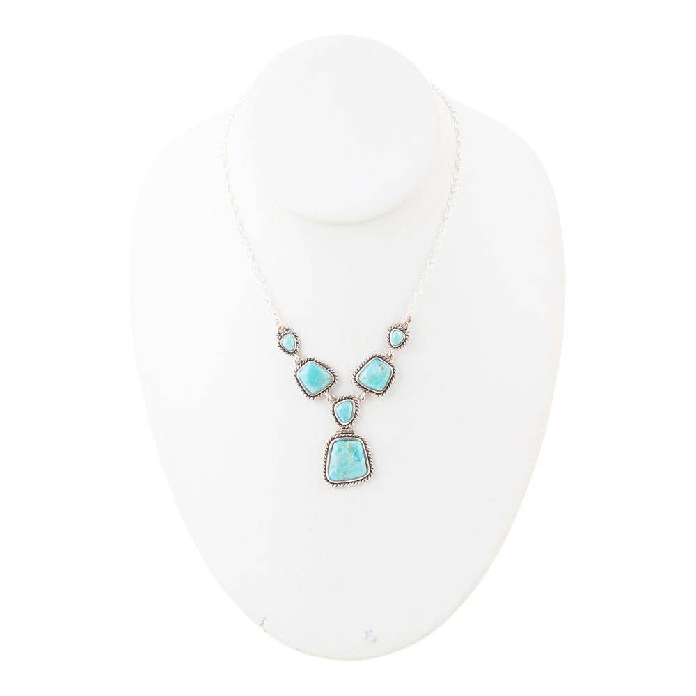 Earth and Sky Blue Turquoise Silver Necklace