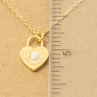 Gold Dipped Dainty Heart Lock Necklace
