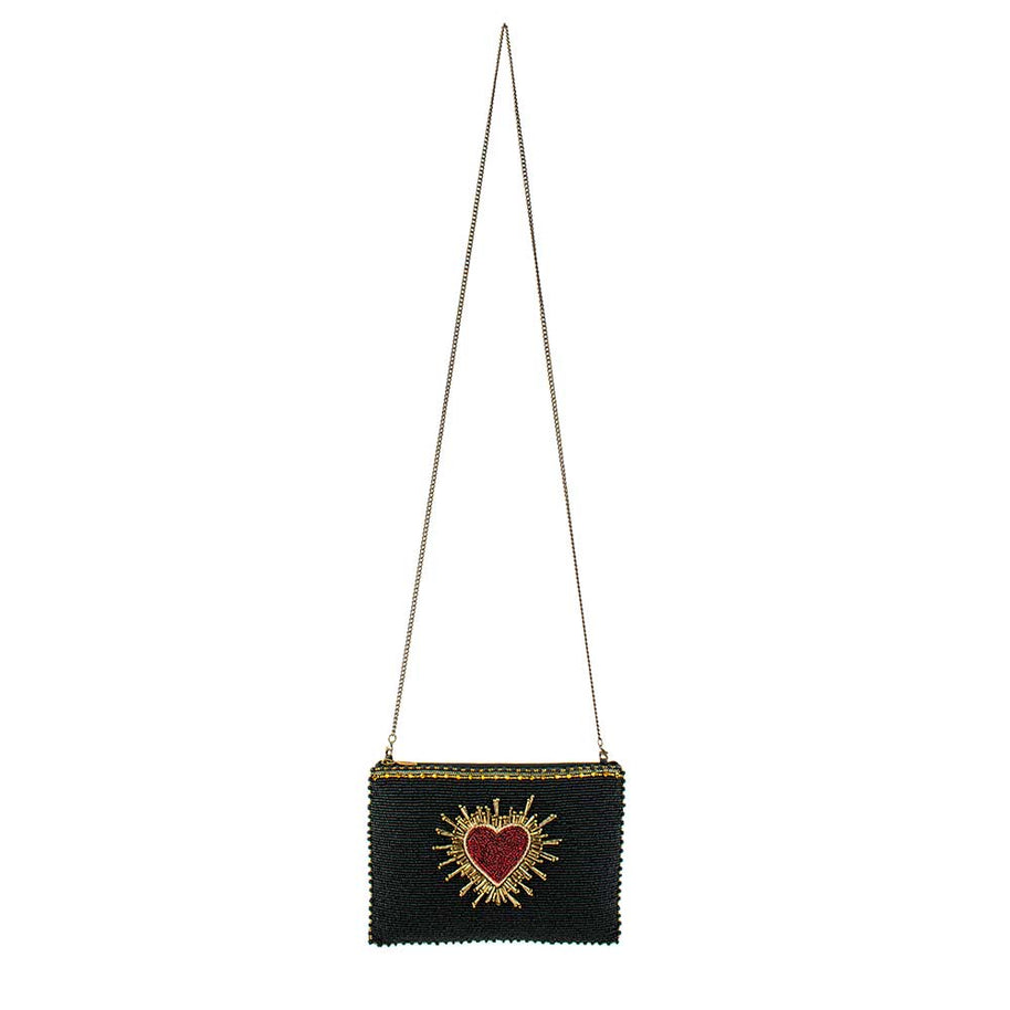 Affection Heart Mini beaded red heart Crossbody Handbag