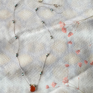 Turquoise and carnelian hand-knotted necklace